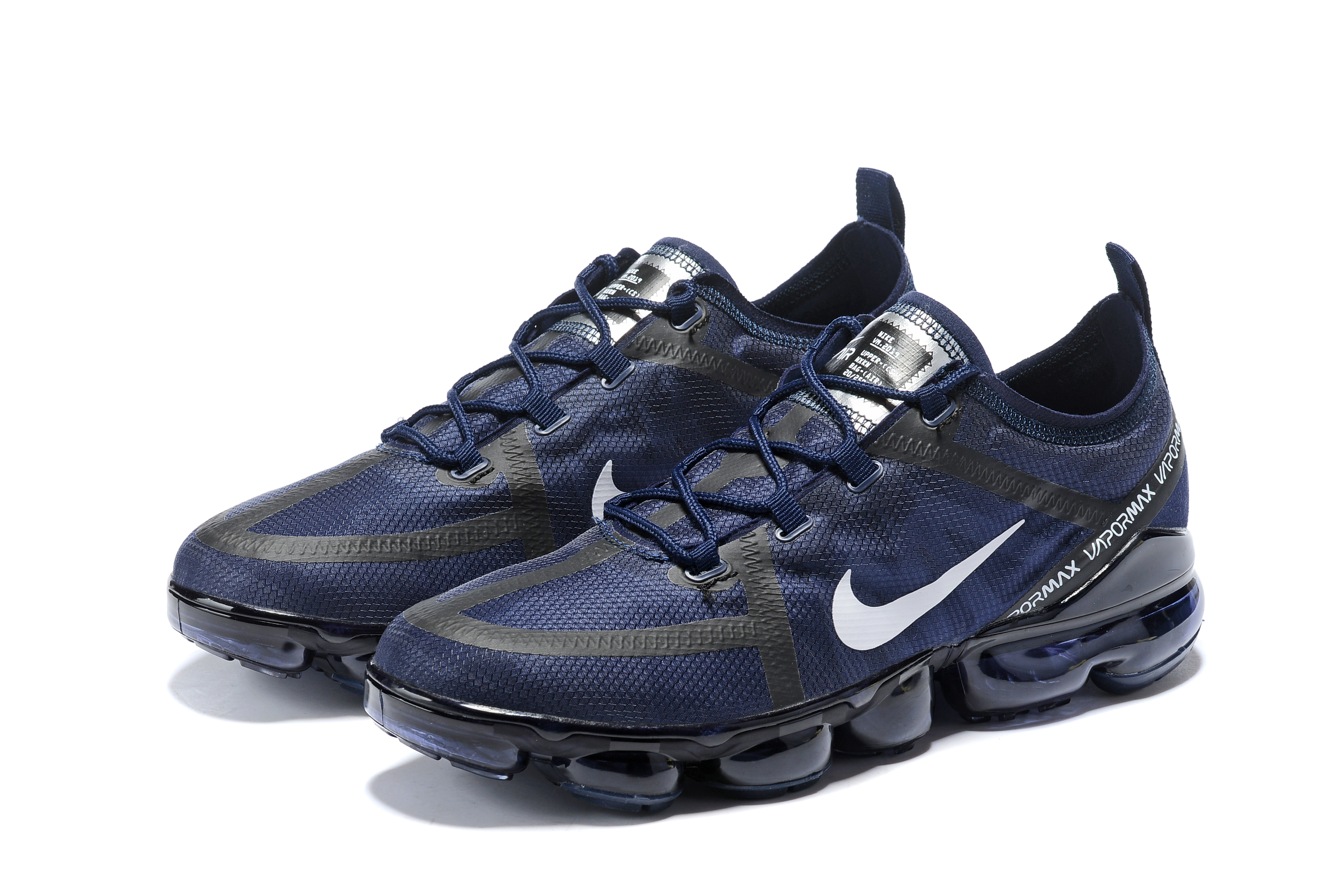 2019 Women Nike Air VaporMax Deep Blue Black White Shoes - Click Image to Close